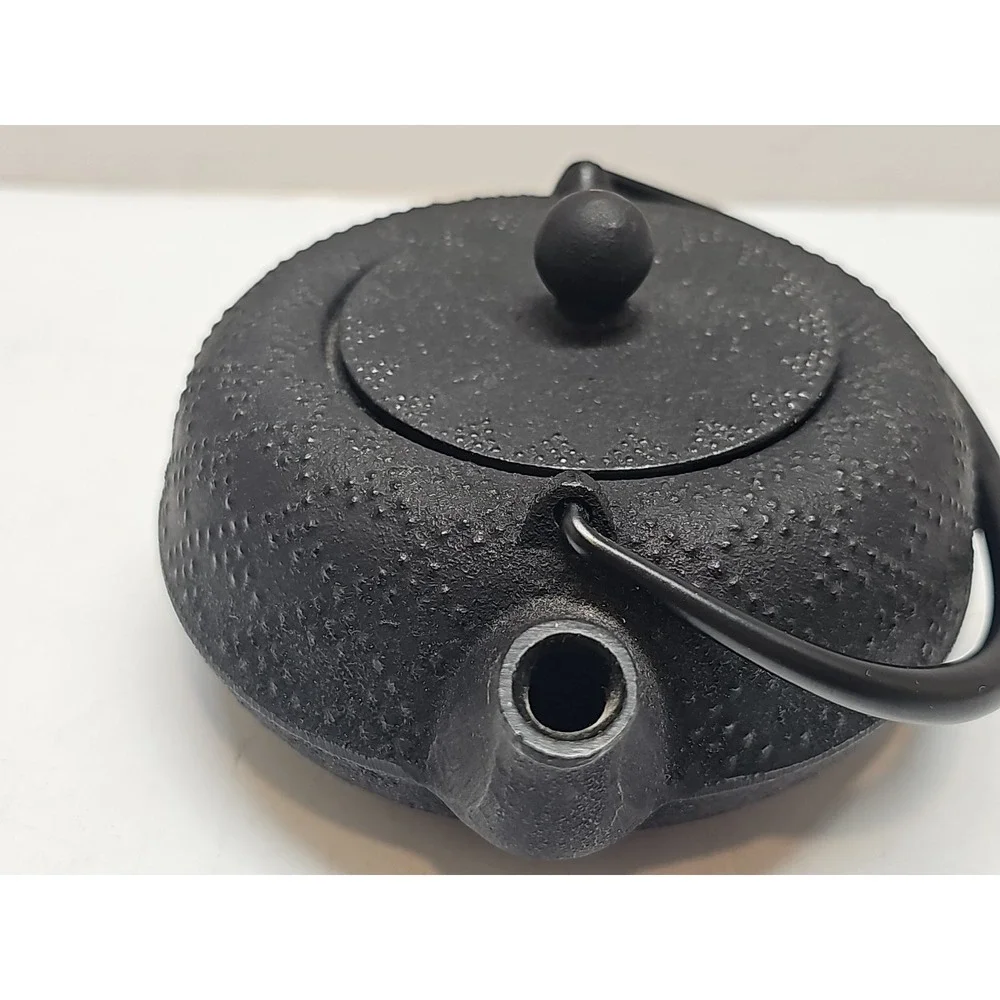 Iwachu Japanese Black Cast Iron Teapot with Lid Strainer Handle